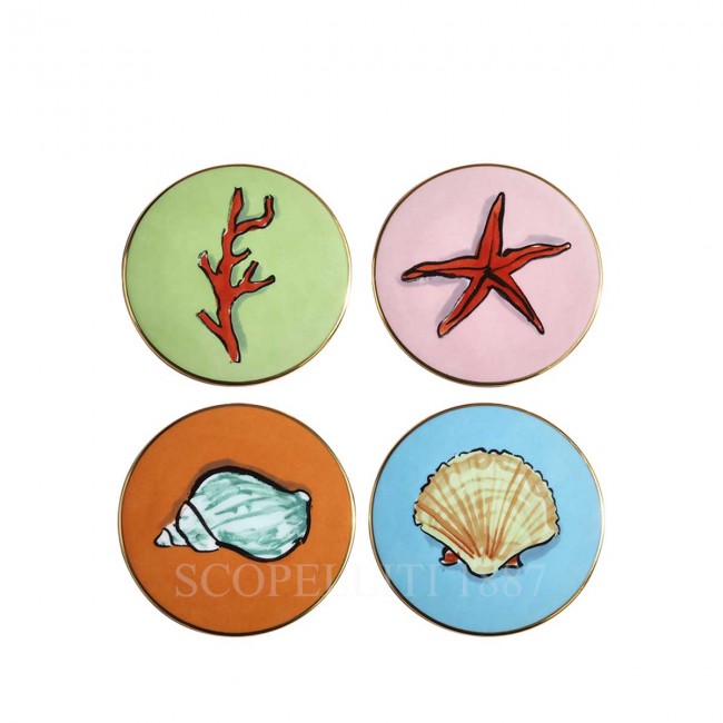 GINORI 1735 Ginori Gift Set of 4 컵받침 il Viaggio di Nettuno Ginori 1735 Ginori Gift Set of 4 Coasters il Viaggio di Nettuno 01096