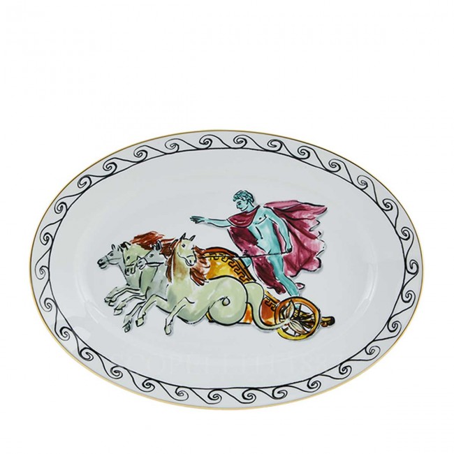 GINORI 1735 Ginori 오발 플래터 Chariot 화이트 il Viaggio di Nettuno Ginori 1735 Ginori Oval Platter Chariot White il Viaggio di Nettuno 01091