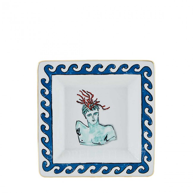 GINORI 1735 Ginori 사각 스퀘어 트레이 Small 화이트 il Viaggio di Nettuno Ginori 1735 Ginori Square Tray Small White il Viaggio di Nettuno 01081