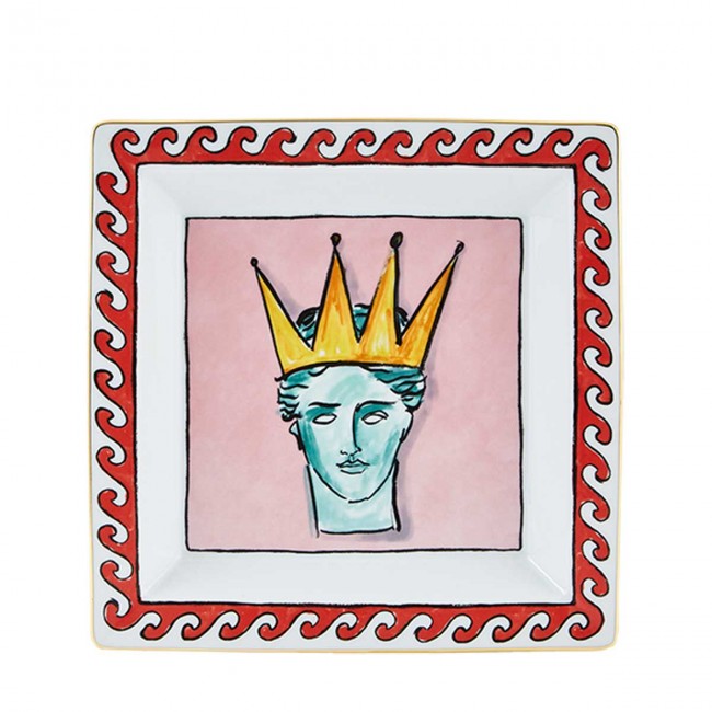 GINORI 1735 Ginori 사각 스퀘어 트레이 라지 핑크 il Viaggio di Nettuno Ginori 1735 Ginori Square Tray Large Pink il Viaggio di Nettuno 01080