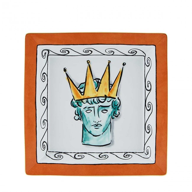 GINORI 1735 Ginori 사각 스퀘어 트레이 라지 Rock 오렌지 il Viaggio di Nettuno Ginori 1735 Ginori Square Tray Large Rock Orange il Viaggio di Nettuno 01079
