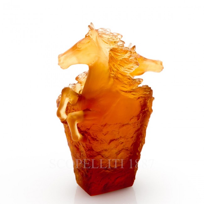 DAUM Cavalcade 크리스탈 Pencil Holder Amber NUMBE레드 에디션 Daum Cavalcade Crystal Pencil Holder Amber Numbered Edition 02615