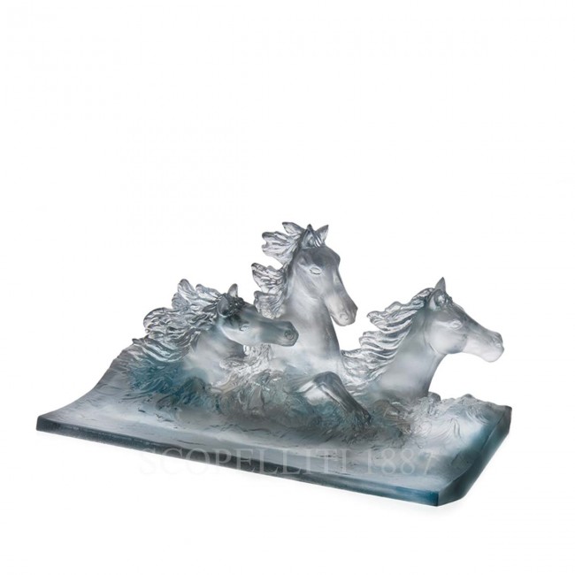 DAUM Cavalcade 크리스탈 Pencil Holder 그레이 블루 Daum Cavalcade Crystal Pencil Holder Grey Blue 02613
