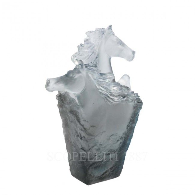DAUM Cavalcade 크리스탈 Pencil Holder 그레이 블루 NUMBE레드 에디션 Daum Cavalcade Crystal Pencil Holder Grey Blue Numbered Edition 02611