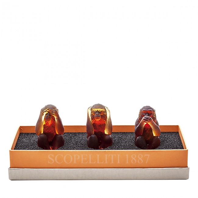 DAUM 크리스탈 3세트 구성 Wise Monkeys Daum Crystal Set of Three Wise Monkeys 02589