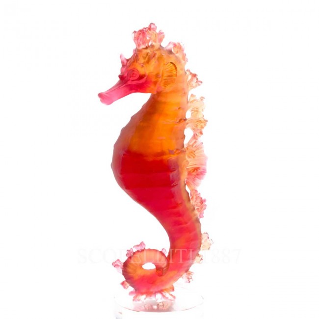 DAUM 크리스탈 SEA홀스 Mer de Corail Amber Red NUMBE레드 에디션 Daum Crystal Seahorse Mer de Corail Amber Red Numbered Edition 02580