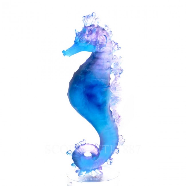 DAUM 크리스탈 SEA홀스 Mer de Corail 블루 핑크 NUMBE레드 에디션 Daum Crystal Seahorse Mer de Corail Blue Pink Numbered Edition 02579