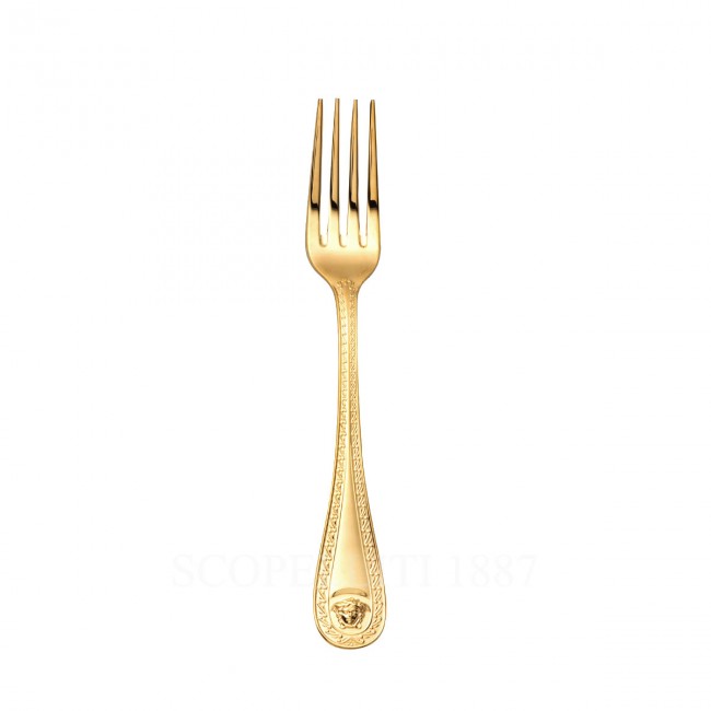 베르사체 Dinner Fork 메두사 커트러리 골드 접시 Versace Dinner Fork Medusa Cutlery Gold Plated 02194