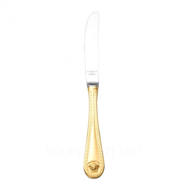 베르사체 Dinner 칼 메두사 커트러리 골드 접시 Versace Dinner Knife Medusa Cutlery Gold Plated 02193