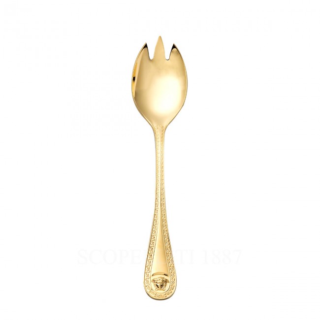 베르사체 샐러드 Fork 라지 메두사 커트러리 골드 접시 Versace Salad Fork Large Medusa Cutlery Gold Plated 02183