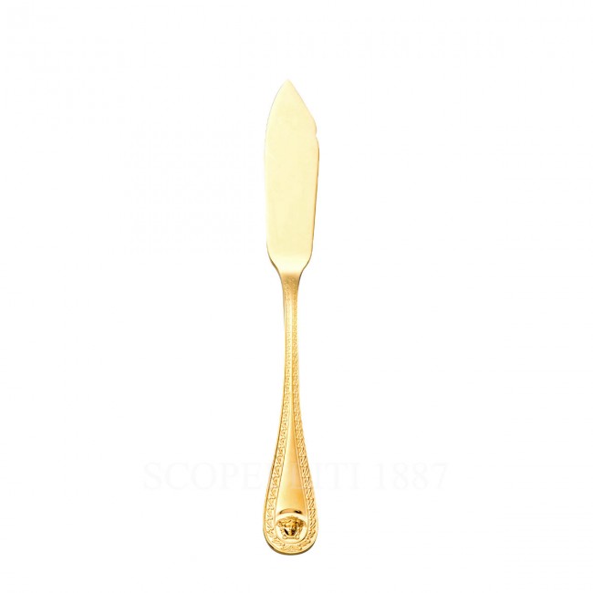 베르사체 Fish 칼 메두사 커트러리 골드 접시 Versace Fish Knife Medusa Cutlery Gold Plated 02181