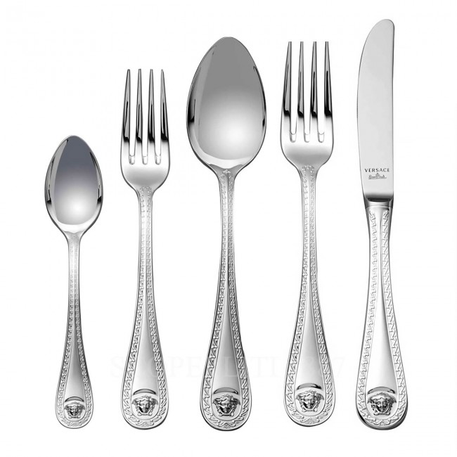베르사체 5 피스 P레이스 Setting 메두사 커트러리 실버 접시D Versace 5 Piece Place Setting Medusa Cutlery Silver Plated 02166