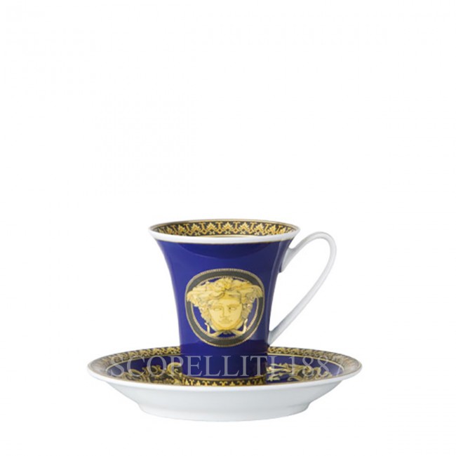 베르사체 Espresso 컵앤소서 메두사 블루 Versace Espresso Cup and Saucer Medusa Blue 02158