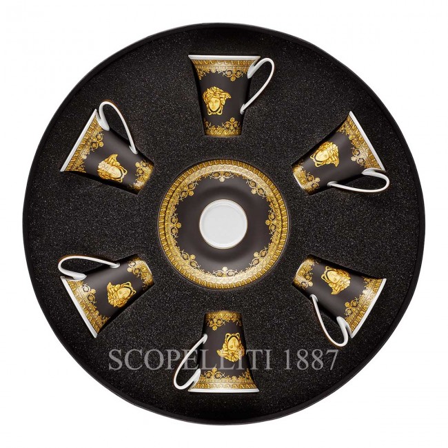 베르사체 Gift Set of 6 에스프레소 컵S I love Baroque 블랙 Versace Gift Set of 6 Espresso Cups I love Baroque Black 02155