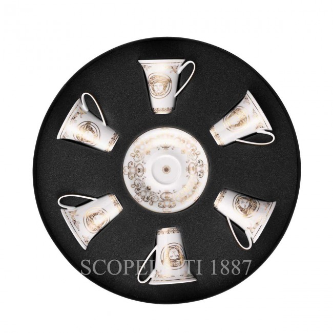 베르사체 6 에스프레소 컵S and 소서 Gift Set 메두사 Gala 골드 Versace 6 Espresso Cups and Saucers Gift Set Medusa Gala Gold 02141
