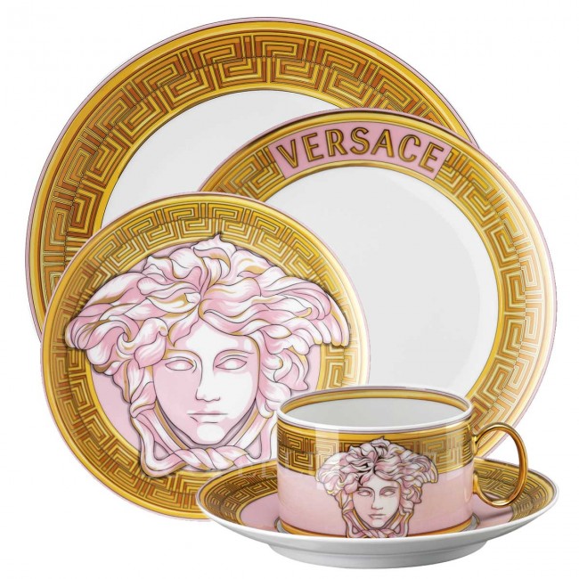베르사체 New 메두사 Amplified 핑크 Coin 5 피스 P레이스 Setting Versace New Medusa Amplified Pink Coin 5 Piece place Setting 02081