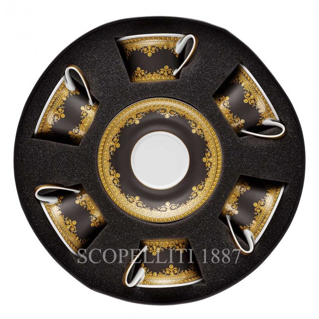 베르사체 Gift Set of 6 Tea Cups I love Baroque 블랙 Versace Gift Set of 6 Tea Cups I love Baroque Black 02066