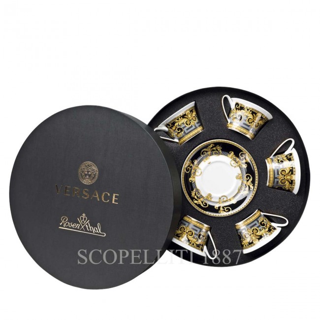 베르사체 Gift Set of 6 Tea Cups and 소서 Prestige Gala Versace Gift Set of 6 Tea Cups and Saucers Prestige Gala 02061