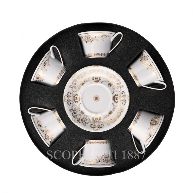 베르사체 6 Tea Cups and 소서 Gift Set 메두사 Gala 골드 Versace 6 Tea Cups and Saucers Gift Set Medusa Gala Gold 02056