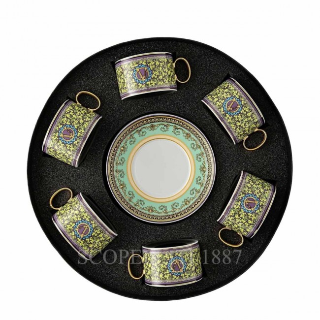 베르사체 6 Tea Cups and 소서 Gift Set Barocco Mosaic Versace 6 Tea Cups and Saucers Gift Set Barocco Mosaic 02049