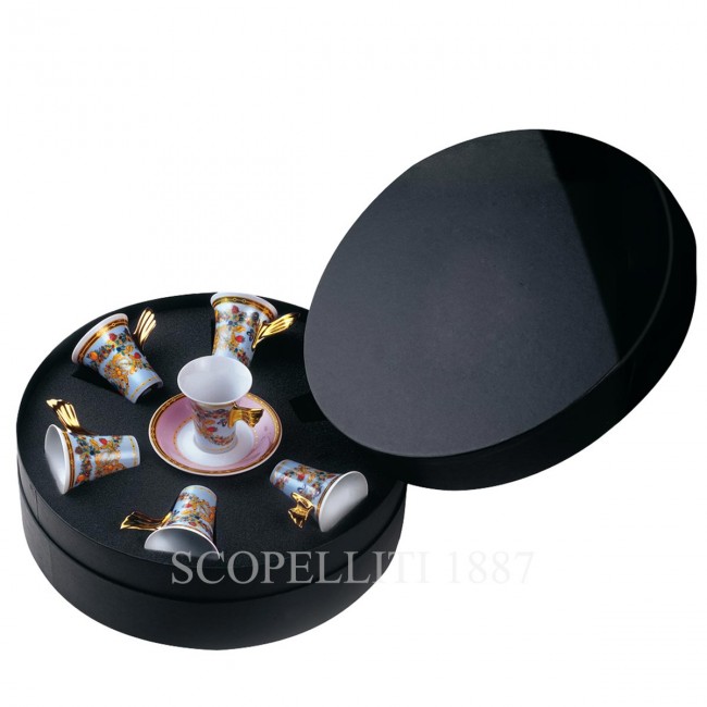 베르사체 Gift Set of 6 에스프레소 컵S and 소서 Le jardin de Versace Gift Set of 6 Espresso Cups and Saucers Le jardin de 02034