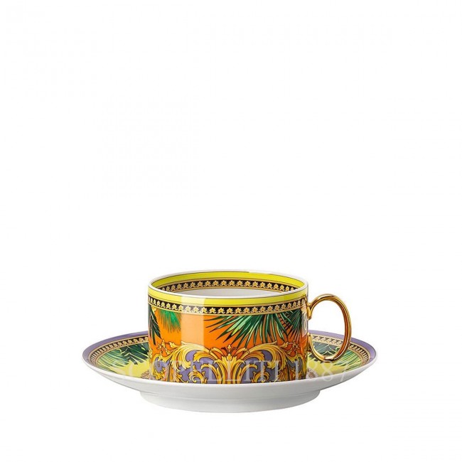 베르사체 티 컵앤소서 Jungle Animalier 옐로우 Versace Tea Cup and Saucer Jungle Animalier yellow 02027