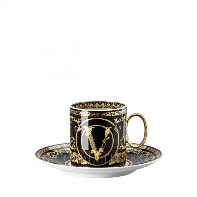 베르사체 Coffee 컵앤소서 Virtus Gala 블랙 Versace Coffee Cup and Saucer Virtus Gala Black 02007