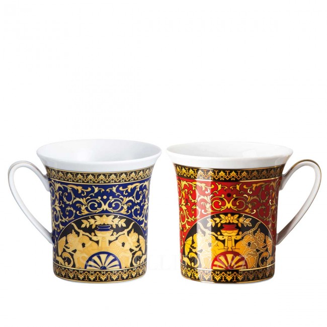 베르사체 2 머그 메두사 Red and 블루 Gift Set Versace 2 Mugs Medusa Red and Blue Gift Set 01970