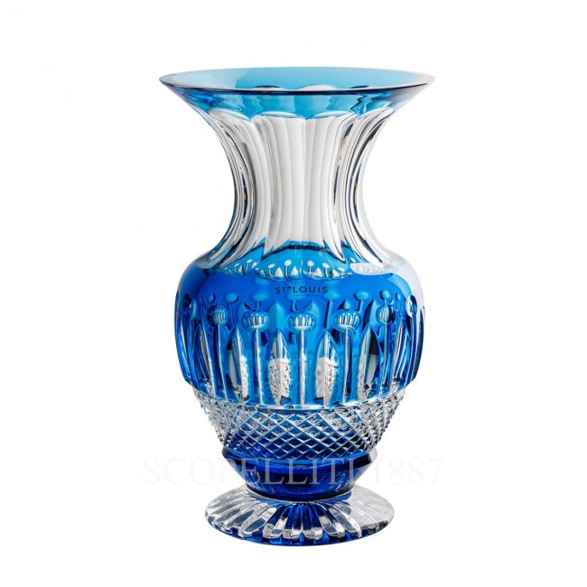 SAINT LOUIS Tommy 크리스탈 화병 꽃병 라이트 블루 Saint Louis Saint Louis Tommy Crystal Vase Light Blue 01668