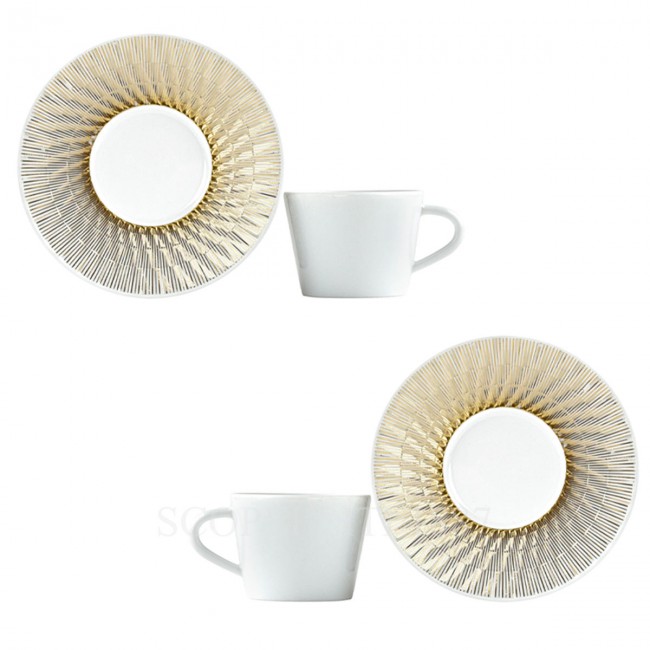 BERNARDAUD 2세트 구성 에스프레소 컵S and 소서 Twist Again Bernardaud Set of two Espresso Cups and Saucers Twist Again 01653
