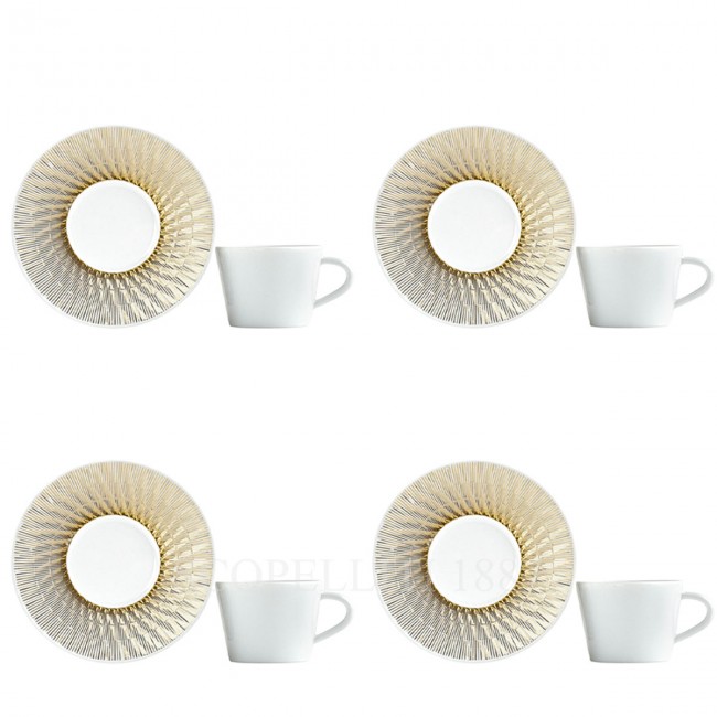 BERNARDAUD 4세트 구성 에스프레소 컵S and 소서 Twist Again Bernardaud Set of four Espresso Cups and Saucers Twist Again 01652
