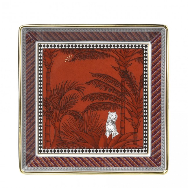 GINORI 1735 Ginori 토템 Tiger 사각 스퀘어D Valet 트레이 Ginori 1735 Ginori Totem Tiger Squared Valet Tray 01618