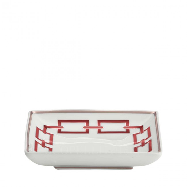 GINORI 1735 Ginori 사각 스퀘어 볼 Catene Red Ginori 1735 Ginori Square Bowl Catene Red 01591
