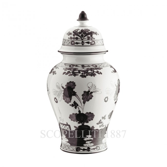 GINORI 1735 Potiche 라지 화병 꽃병 With 커버 오리엔트E Italiano Albus Ginori 1735 Potiche Large Vase With Cover Oriente Italiano Albus 01511