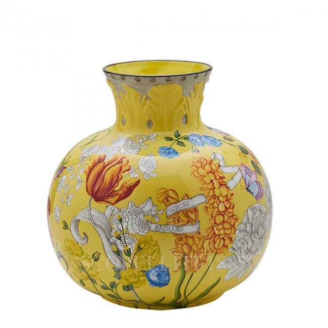 GINORI 1735 Ginori 화병 꽃병 Round 32 cm Giardino dell’Iris Citrine Ginori 1735 Ginori Vase Round 32 cm Giardino dell’Iris Citrine 01496