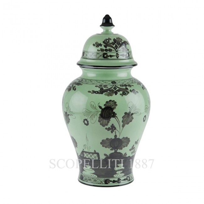 GINORI 1735 Potiche 라지 화병 꽃병 With 커버 오리엔트E Italiano Bario Ginori 1735 Potiche Large Vase With Cover Oriente Italiano Bario 01491