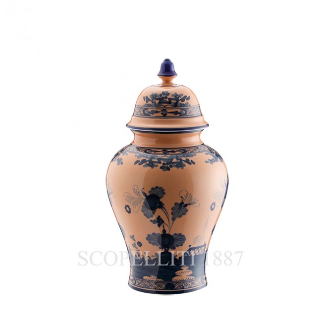 GINORI 1735 Potiche Small 화병 꽃병 With 커버 오리엔트E Italiano Cipria Ginori 1735 Potiche Small Vase With Cover Oriente Italiano Cipria 01487