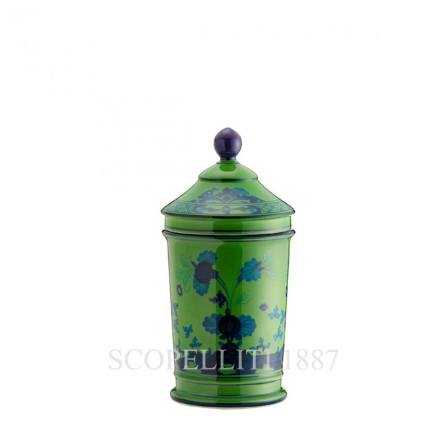 GINORI 1735 Pharmacy 화병 꽃병 With Lid 오리엔트E Italiano Malachite Ginori 1735 Pharmacy Vase With Lid Oriente Italiano Malachite 01478