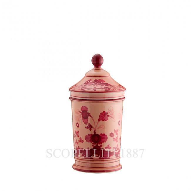 GINORI 1735 Pharmacy 화병 꽃병 With Lid 오리엔트E Italiano Vermiglio Ginori 1735 Pharmacy Vase With Lid Oriente Italiano Vermiglio 01473