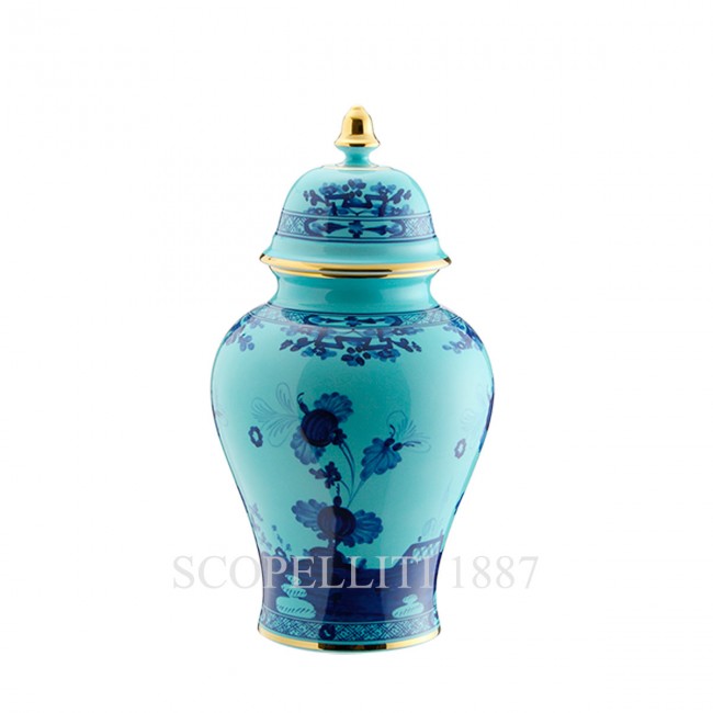GINORI 1735 Potiche Small 화병 꽃병 With 커버 오리엔트E Italiano Iris Ginori 1735 Potiche Small Vase With Cover Oriente Italiano Iris 01462