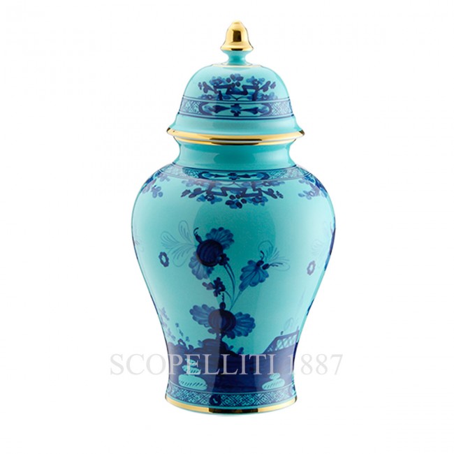 GINORI 1735 Potiche 라지 화병 꽃병 With 커버 오리엔트E Italiano Iris Ginori 1735 Potiche Large Vase With Cover Oriente Italiano Iris 01461