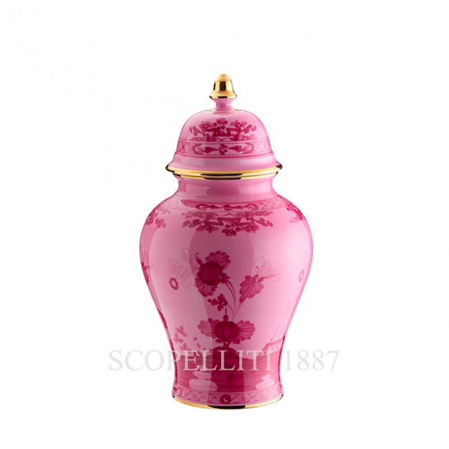 GINORI 1735 Potiche 화병 꽃병 With 커버 Small 오리엔트E Italiano Porpora Ginori 1735 Potiche Vase With Cover Small Oriente Italiano Porpora 01451