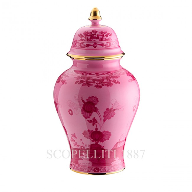 GINORI 1735 Potiche 화병 꽃병 With 커버 라지 오리엔트E Italiano Porpora Ginori 1735 Potiche Vase With Cover Large Oriente Italiano Porpora 01450