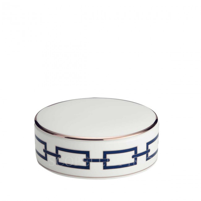 GINORI 1735 Ginori Round Box with Lid Catene 블루 Ginori 1735 Ginori Round Box with Lid Catene Blue 01433