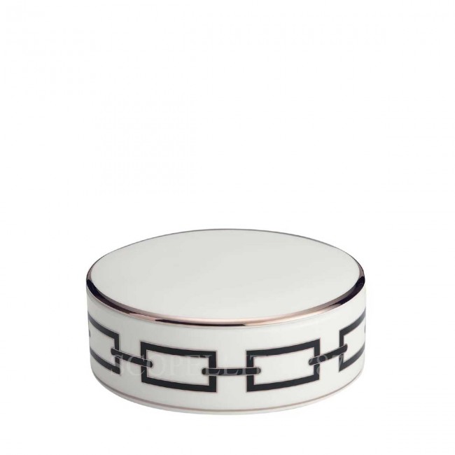 GINORI 1735 Ginori Round Box with Lid Catene 블랙 Ginori 1735 Ginori Round Box with Lid Catene Black 01432
