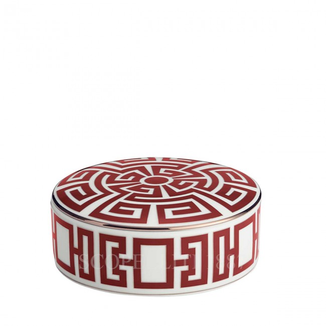 GINORI 1735 Round Box with Lid Labirinto Red Ginori 1735 Round Box with Lid Labirinto Red 01430