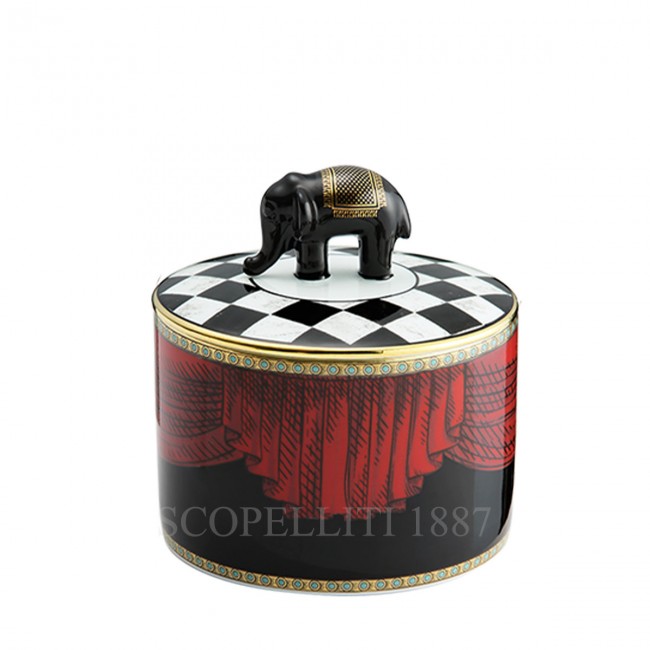 GINORI 1735 Ginori 토템 코끼리 Low Box with 커버 Ginori 1735 Ginori Totem Elephant Low Box with Cover 01426