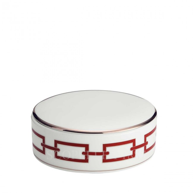 GINORI 1735 Ginori Round Box Catene Red Ginori 1735 Ginori Round Box Catene Red 01424