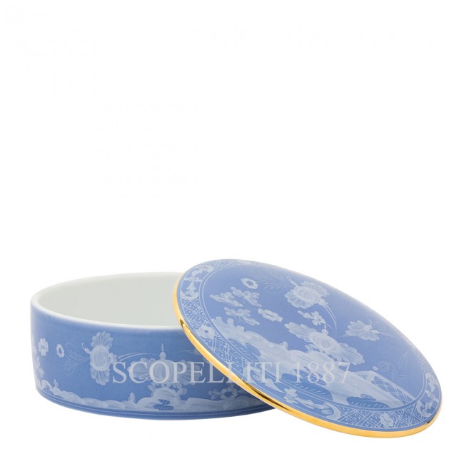 GINORI 1735 Round Box With Lid 오리엔트E Italiano Pervinca Ginori 1735 Round Box With Lid Oriente Italiano Pervinca 01412