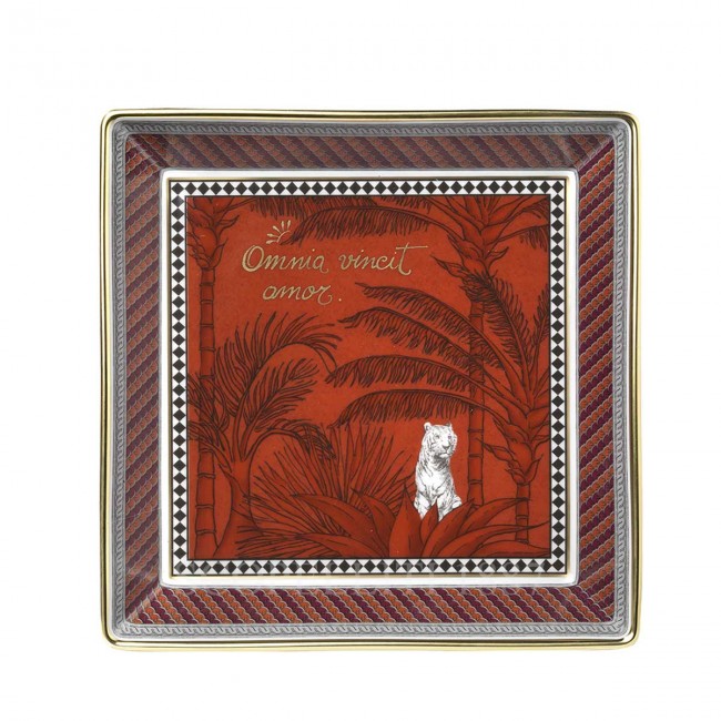 GINORI 1735 Ginori 토템 Tiger 사각 스퀘어D Valet 트레이 Customizable Ginori 1735 Ginori Totem Tiger Squared Valet Tray Customizable 01407
